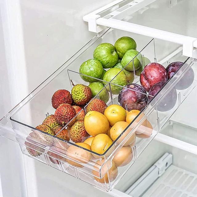 Pomeat 10 Pcs Stackable Fridge Organizer Bins Airtight Divided