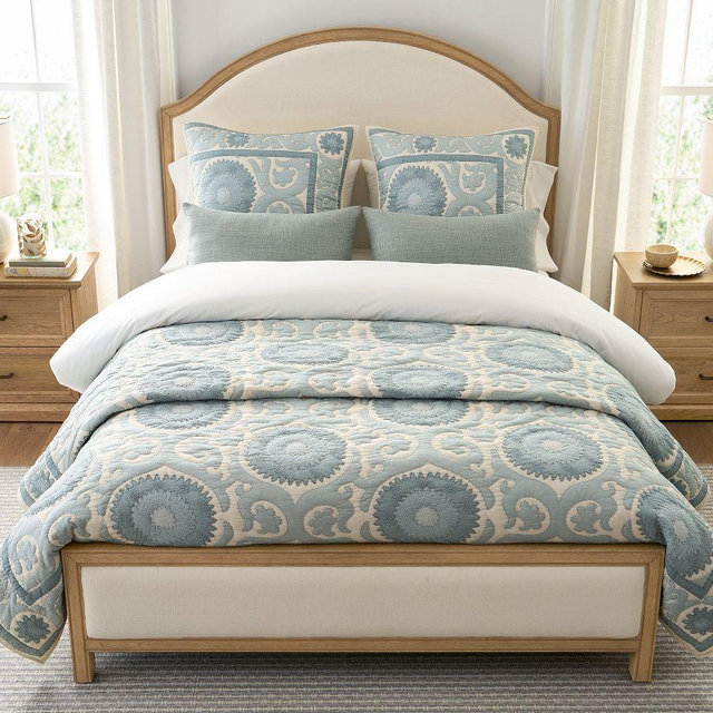 Alanya Suzani Quilt, Chambray, Full/Queen
