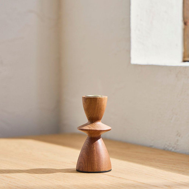 Tira Wood Taper Holder, Dark Ash, Small