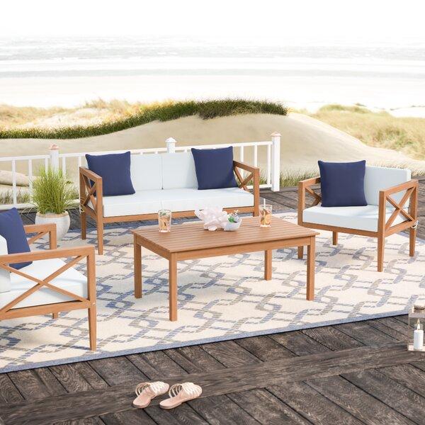 Delray 4 Piece Sofa Seating Group with Cushions