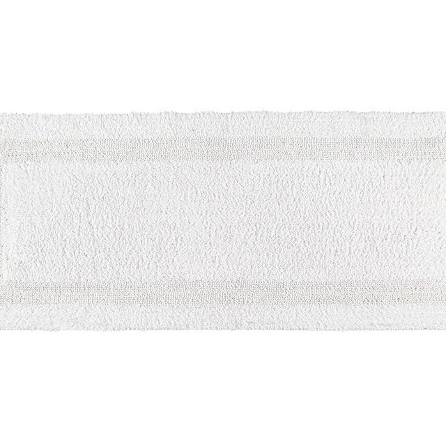 Bathroom Rugs Bath RunnerRugs 24x60 Inches White Cotton Tufted Large Reversible Washable Bath Mats for Bathroom Floor| Quick Dry Bathroom Mat for Tub Spa Shower Toilet| Entry Way Door Mats