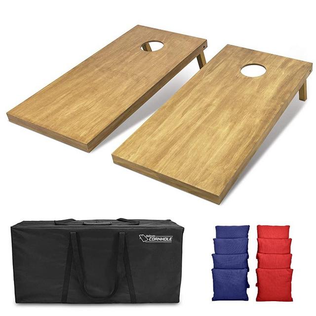 GoSports 4feet x 2feet Regulation Size Wooden Cornhole Boards Set - Includes Carrying Case and Over 100 Optional Bean Bag Colors