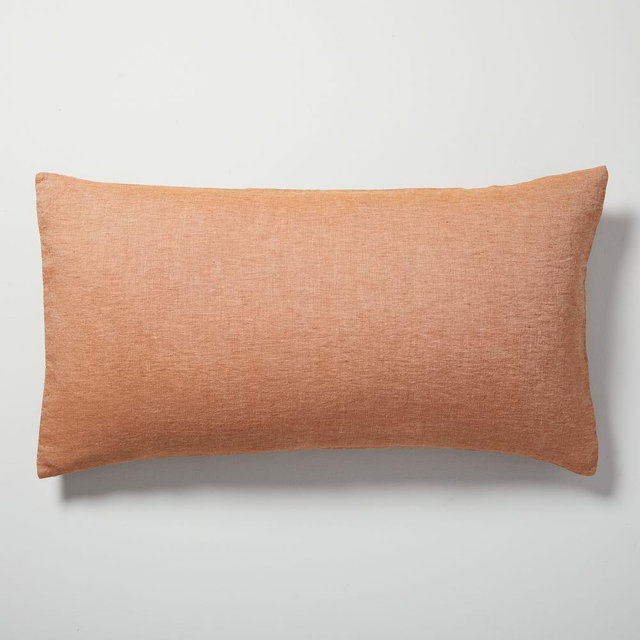 European Flax Linen King Sham, Terracotta Melange