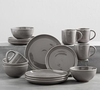 Joshua Stoneware 16-Piece Dinnerware Set in Gray
