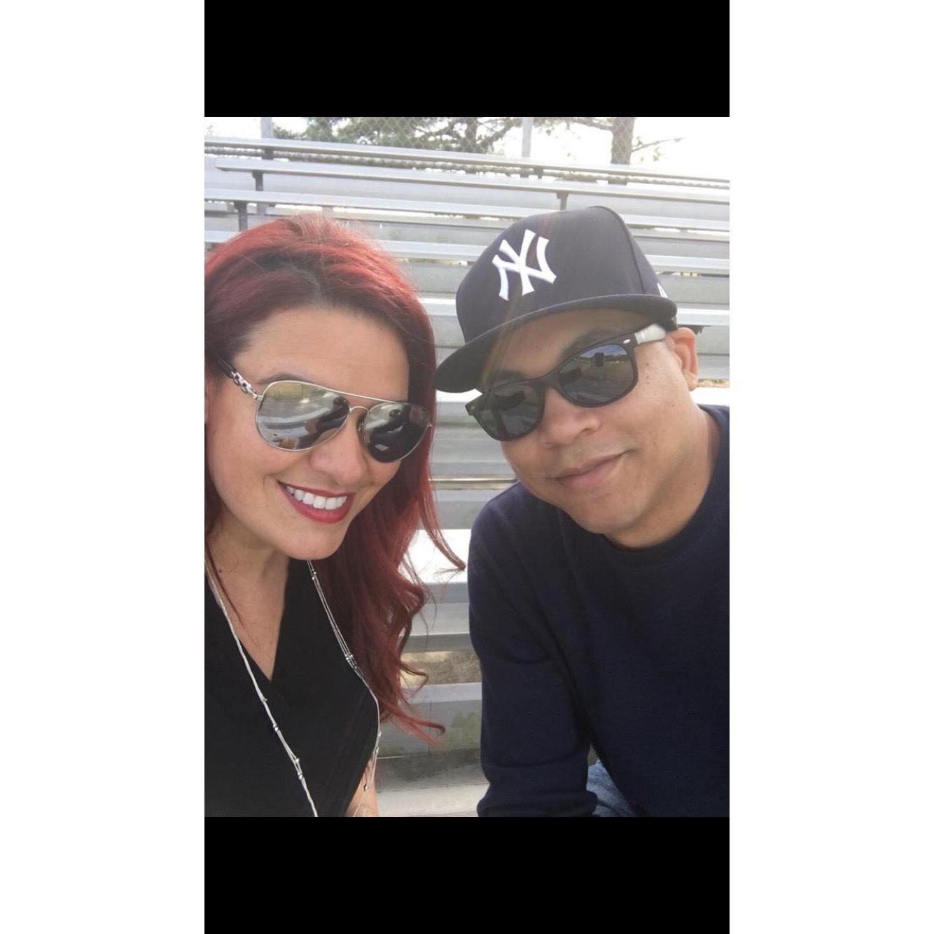 One of our first dates & Dre' is rocking the NY fitted 😉 at the LatinFest 💃🏻