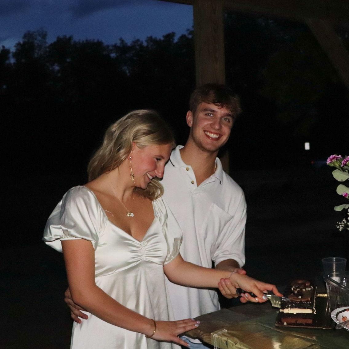 Us at a surprise engagement party thrown by Anna's friends!