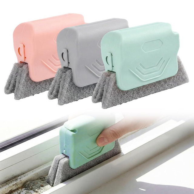 Magic Window Track Cleaner, Window Groove Cleaning Brush Tools Set, Cleaner Brushes for Window lides Gaps Tile Lines Shutter Slats Car Vents & Narrow Gaps (3PC Mix)