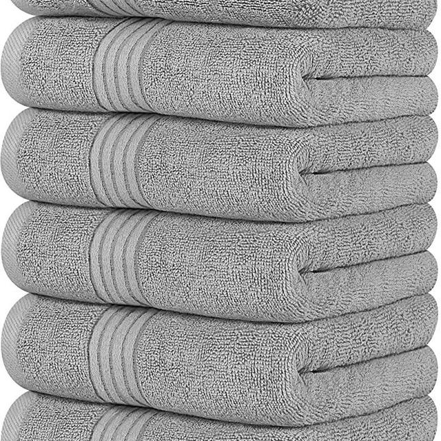 Utopia Towels 6 Piece Luxury Hand Towels Set, (16 x 28 inches) 100% Ring Spun Cotton, Lightweight and Highly Absorbent 600GSM Towels for Bathroom, Travel, Camp, Hotel, and Spa (Cool Grey)