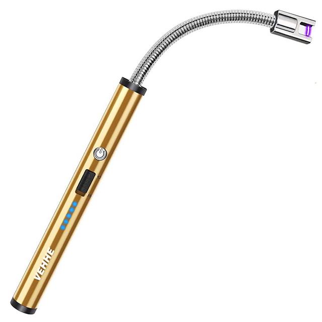 VEHHE Long Lighter, Rechargeable USB Arc Lighter with LED Battery Display Flexible Neck Lighter for Candles Grill Gas Stoves Camping Barbecue