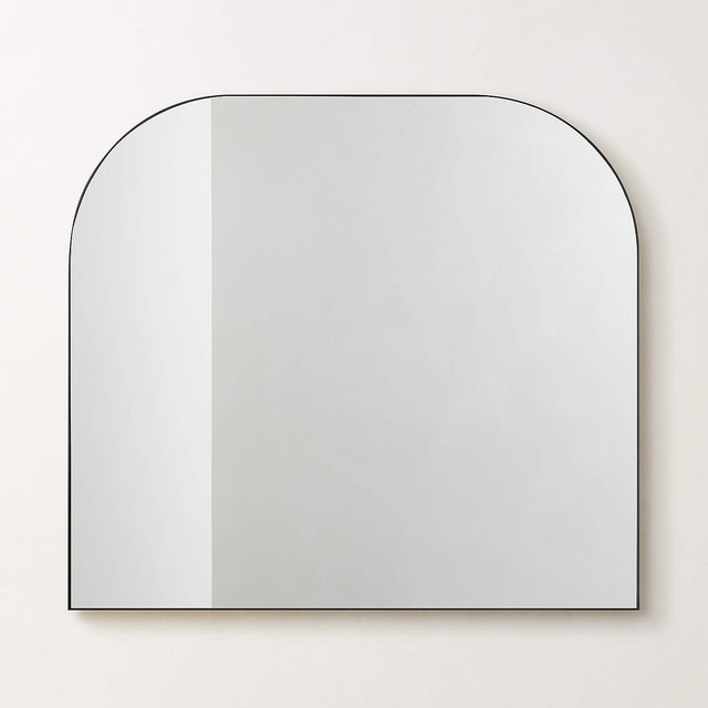 Infinity Black Mantel Wall Mirror 42"x37"