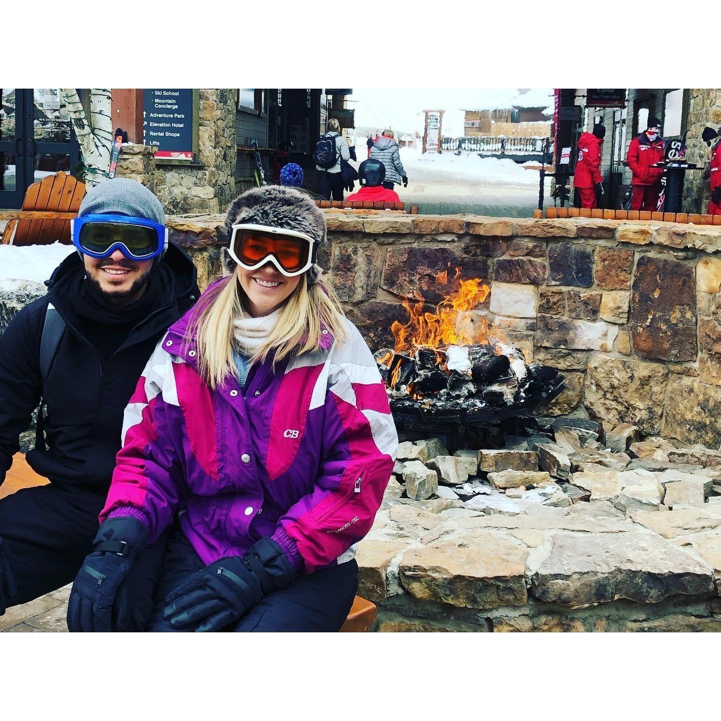 He skied for the first time and nailed it