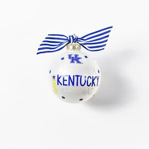 Kentucky We Wish You Glass Ornament