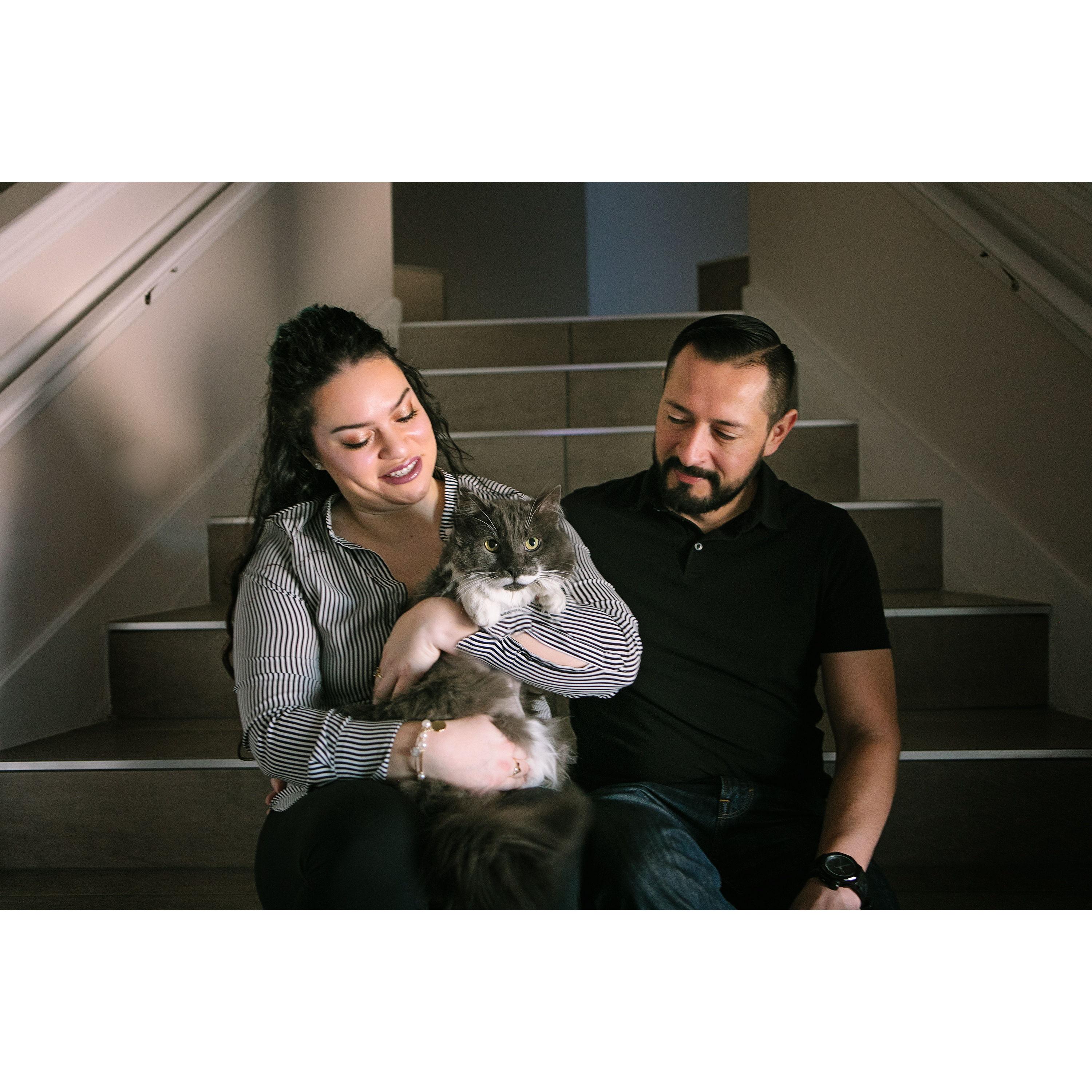 Rene proving his undying love by willingly participating in a professional photoshoot… for my cat, Charles McGregory.