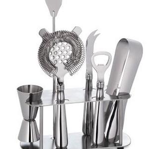 Stainless-Steel Bar Tools Set with Stand