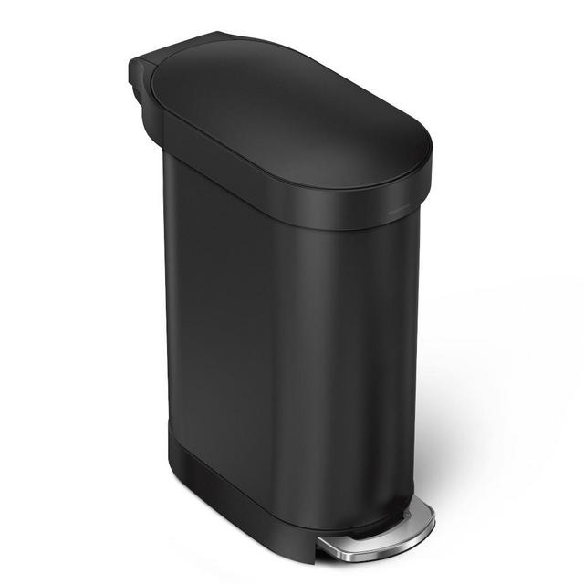 simplehuman Slim Step Can, Matte Black, 45L