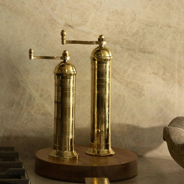Ophelia Greek Salt + Pepper Mills, Set of 2