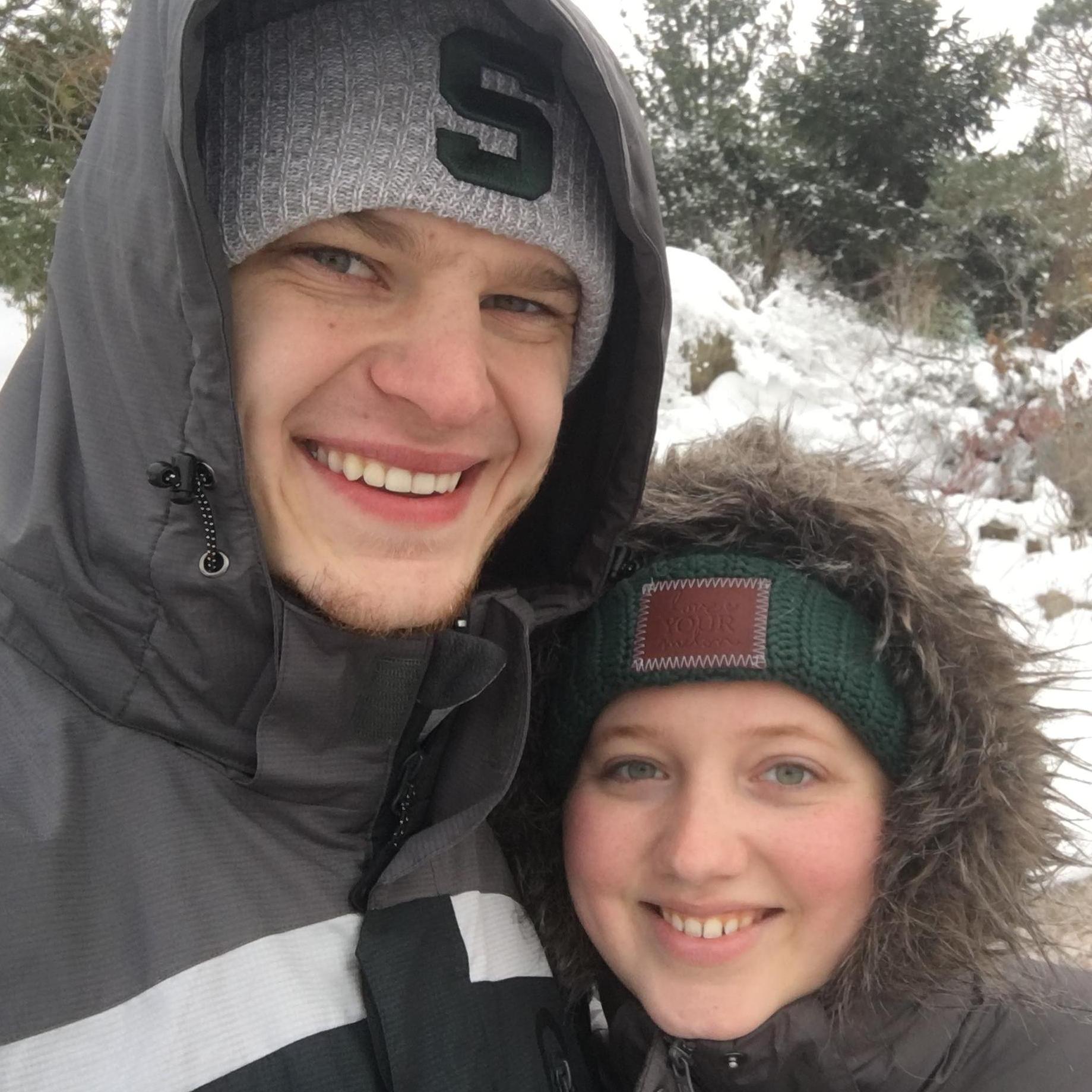 Spartans for life! (Fun fact - this photo was actually taken in 2017 at the same spot where the proposal would happen in 2018!)