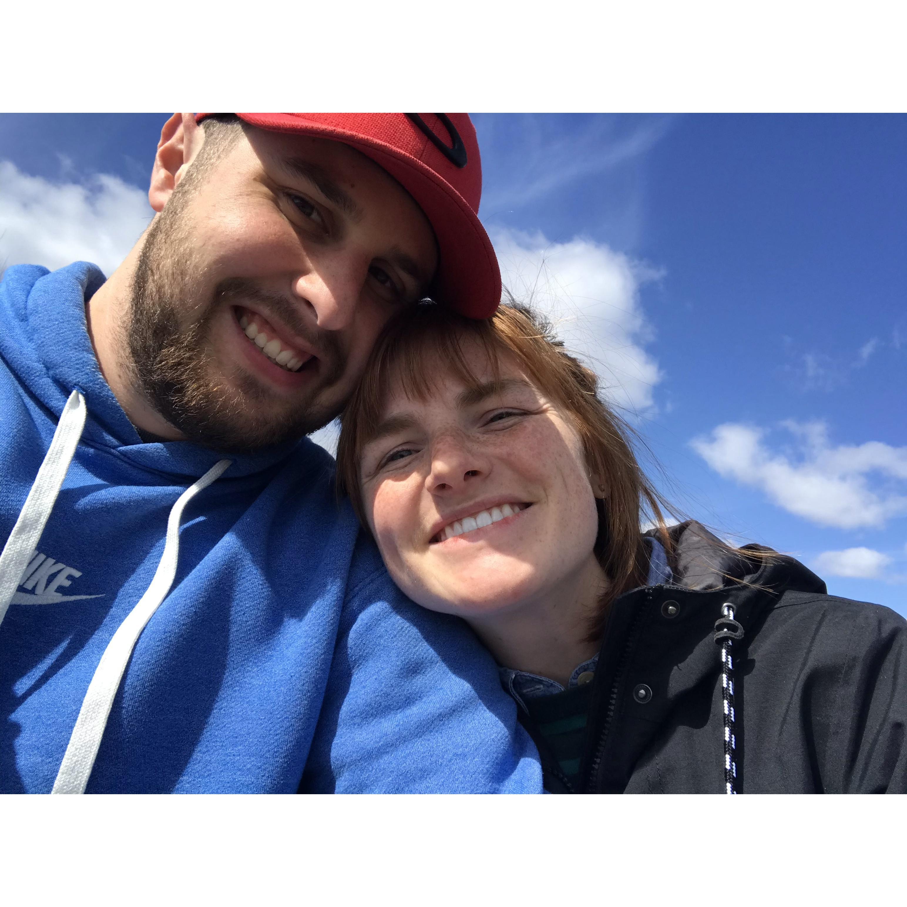 Josh and Em on the boat!