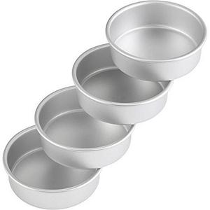 Wilton Aluminum Round Performance Pan Multipack, 6 in. x 2 in. (4-Pack)