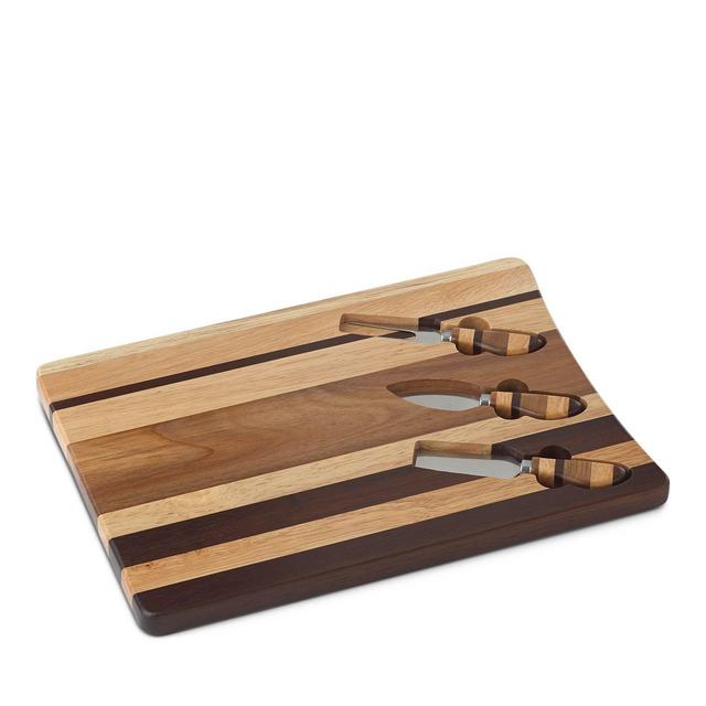 Dansk Signy Striped Wood Cheese Board with Knives - 100% Exclusive