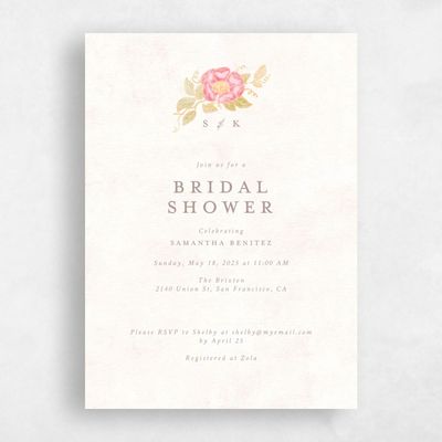 Pink Portrait Wedding Wedding Shower Invitation - Muriano Portrait