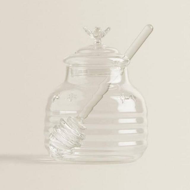BUMBLE BEE BOROSILICATE GLASS HONEY JAR