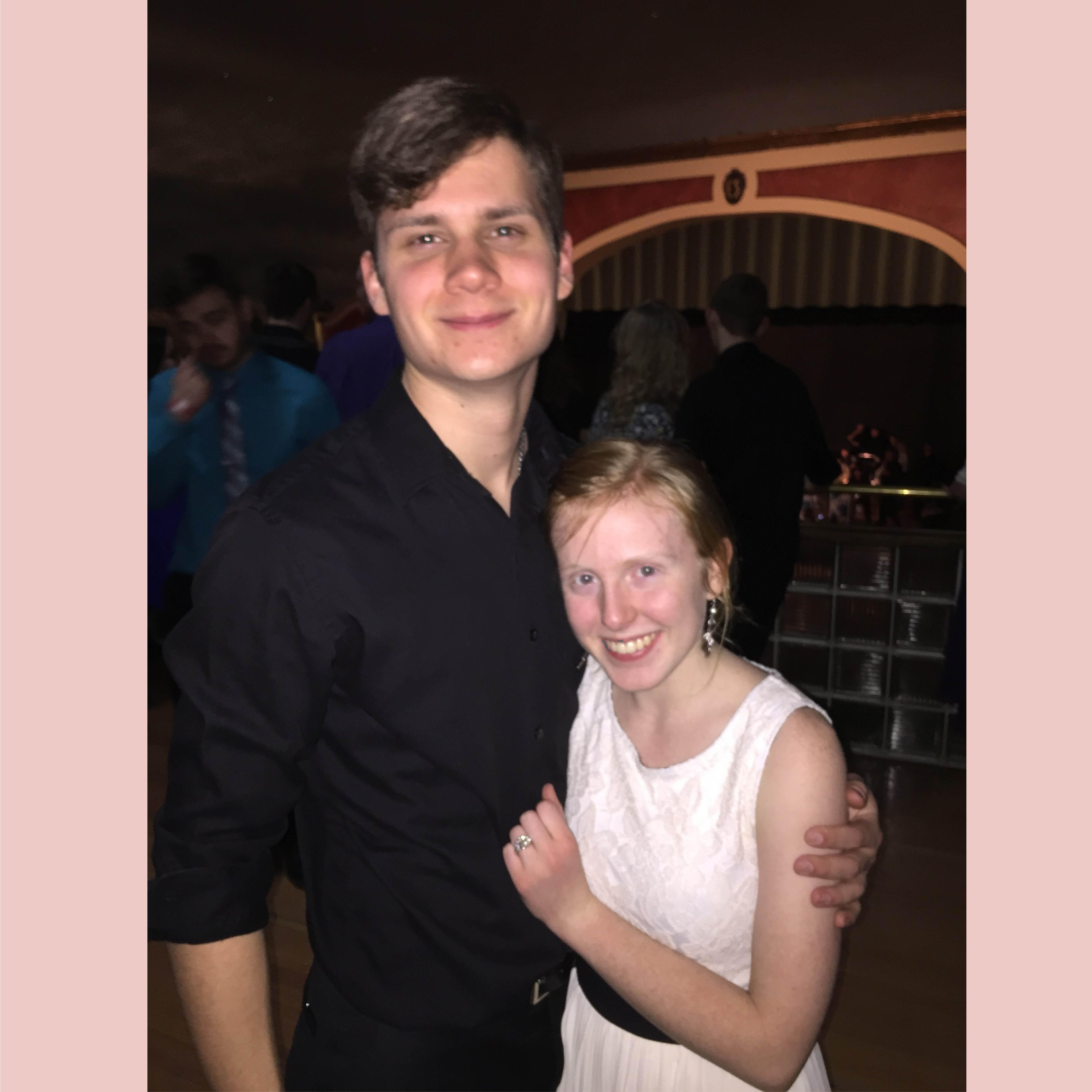 (2015) We did a lot of swing-dancing in High School! This picture is from swing-dancing on Valentines Day 2015.