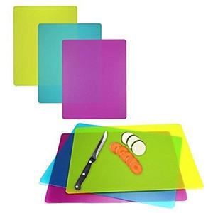 6 Pack Flexible Cutting Boards Color Coded Plastic Chopping Mats Dishwasher Safe