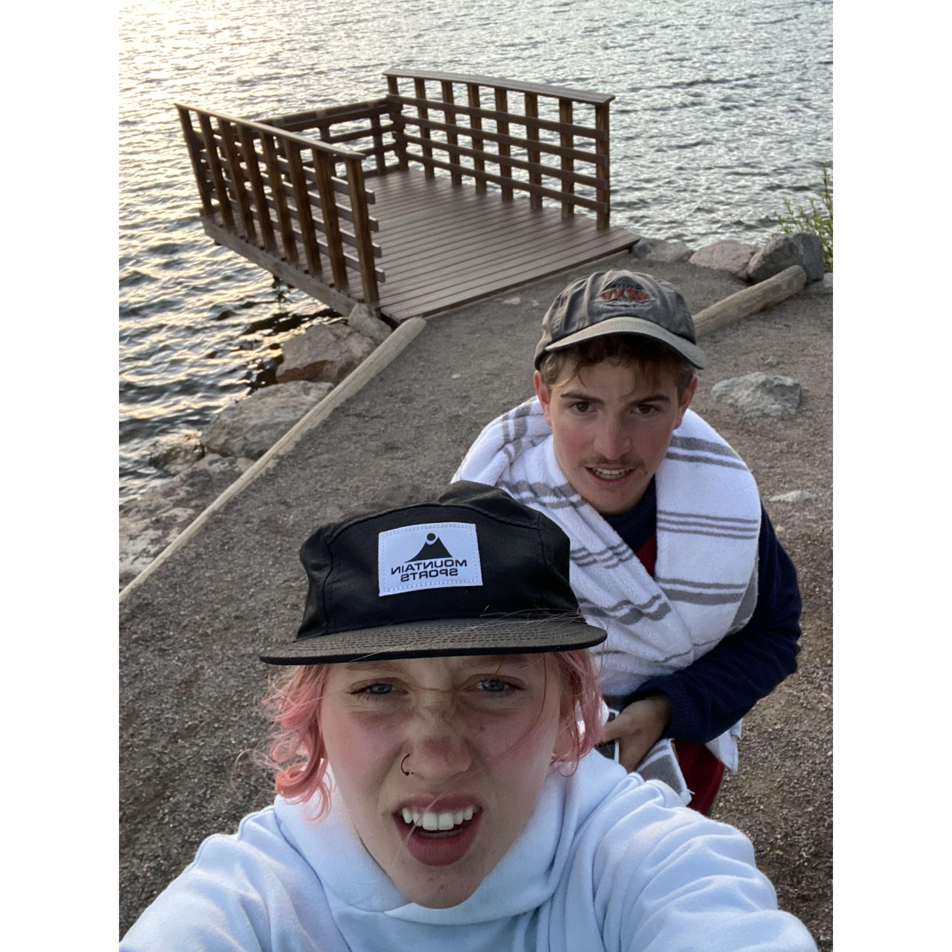 our first photo ever (lily knew she should document this in case we got married)