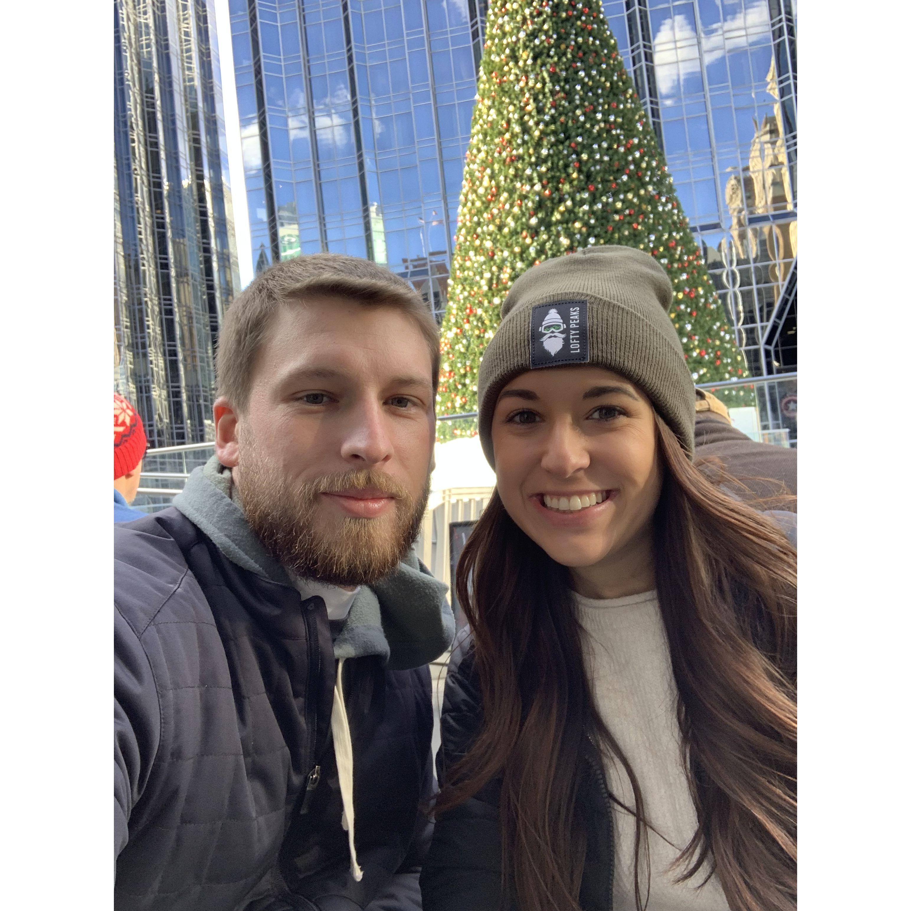 First time ice skating in forever in Pittsburgh around the holidays!