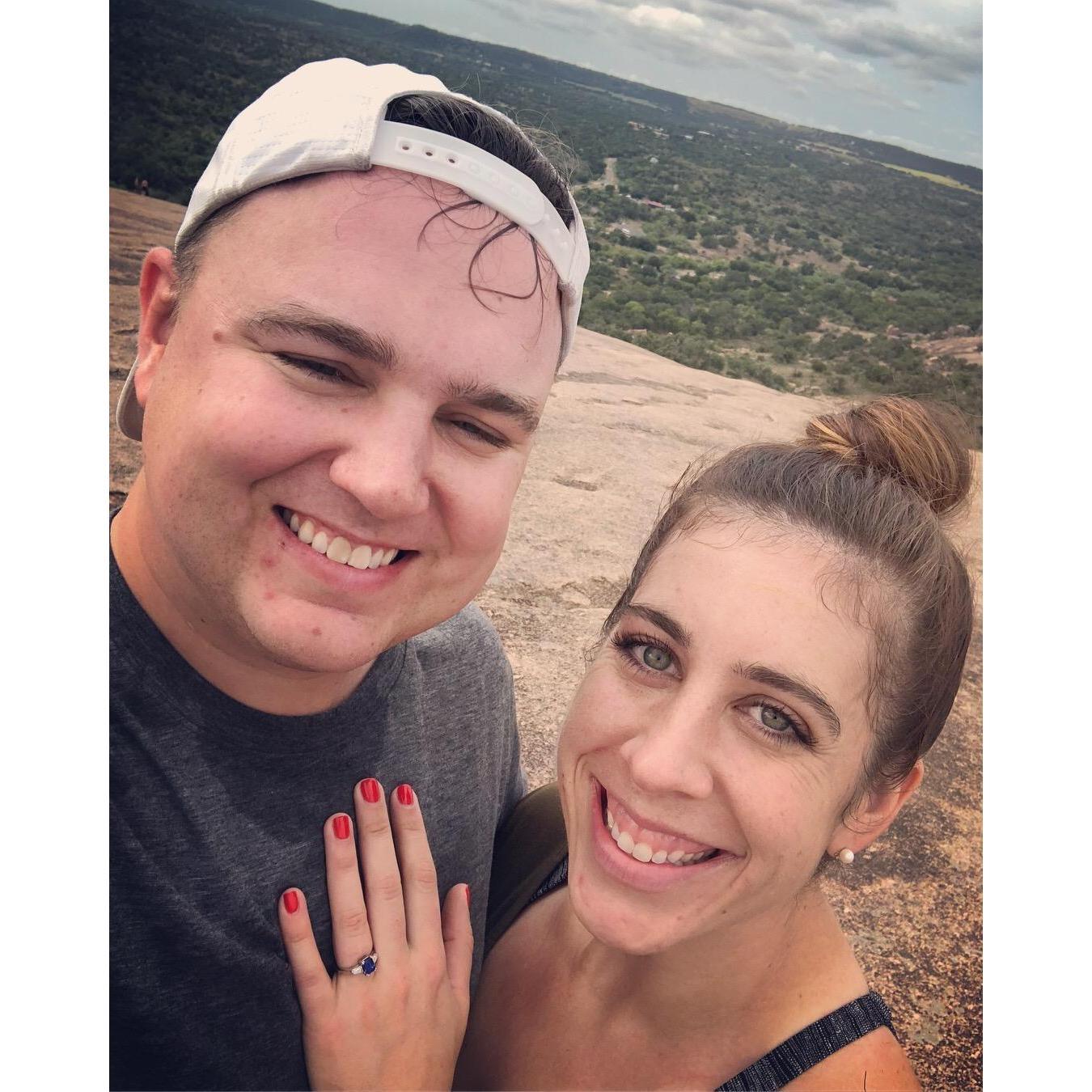 The day we got engaged, 8/11/2018. Enchanted Rock, TX.