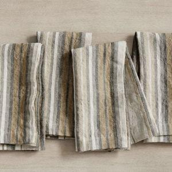 Lonnie Striped Linen Napkins - Set of 4