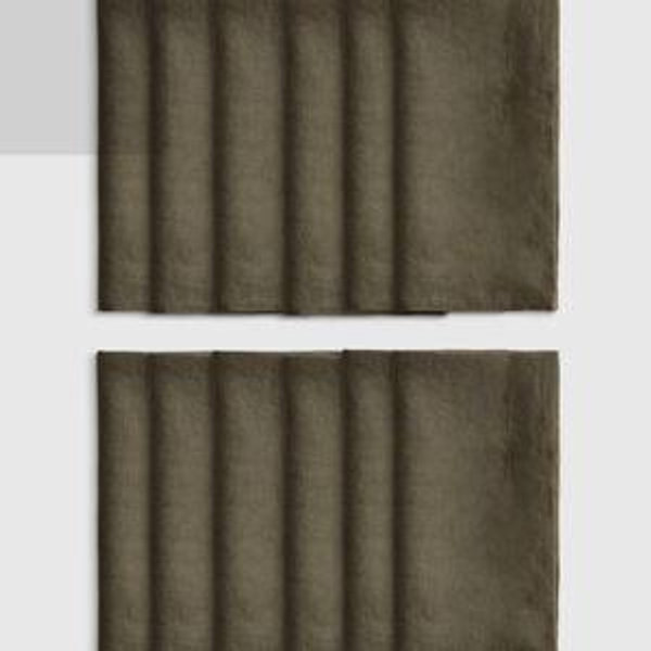 Dusty Olive - European Linen Wide-Hem Napkins (Set of 12)
