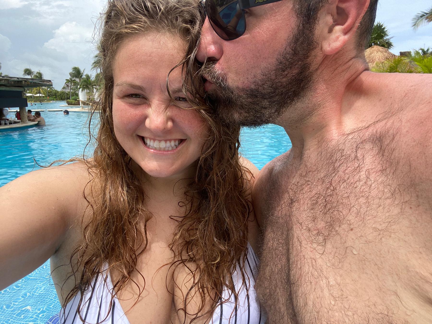 Feeling pretty good off the Chocolate Monkeys in our hotel pool