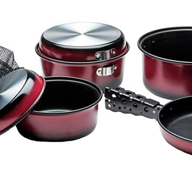 Texsport Kangaroo 7 pc Camping Cookware Outdoor Cook Set with Storage Bag