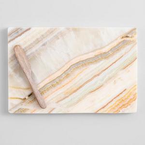Yellow Marble Cutting Board with Mango Wood Cheese Knife