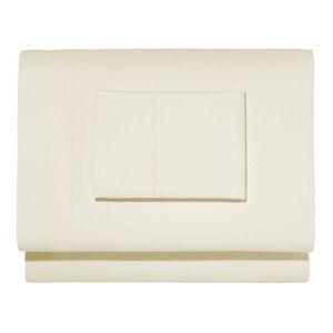 280-Thread-Count Pima Cotton Percale Queen Sheet Set in Cream