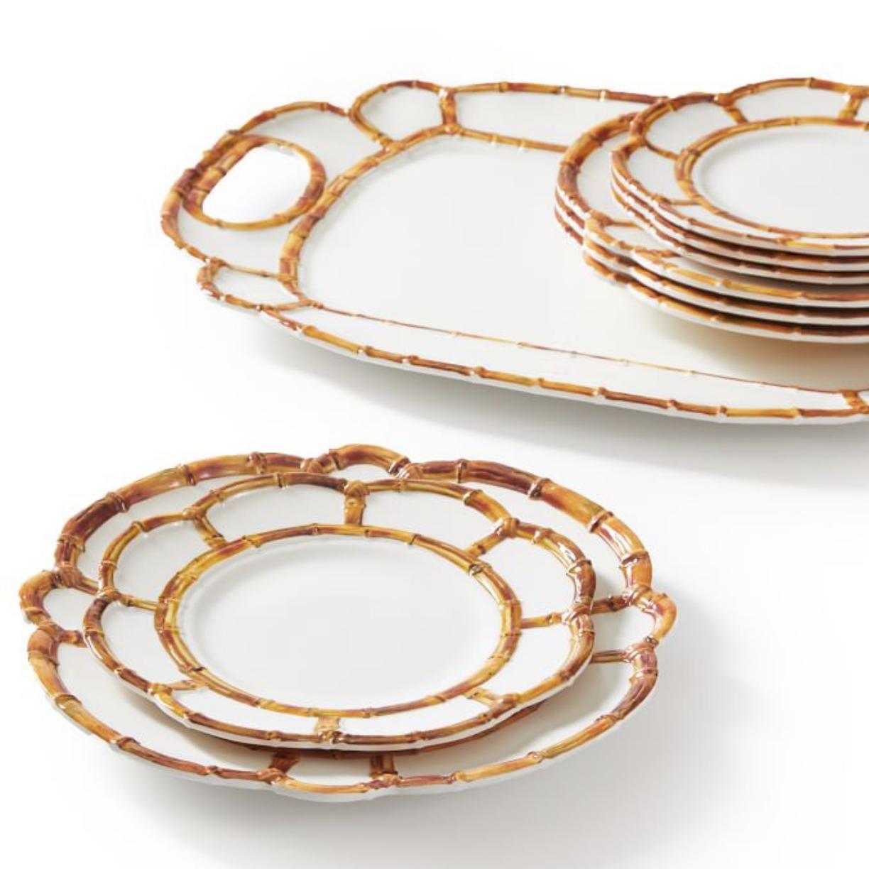 Bamboo Melamine Accent Plate, Set of 4