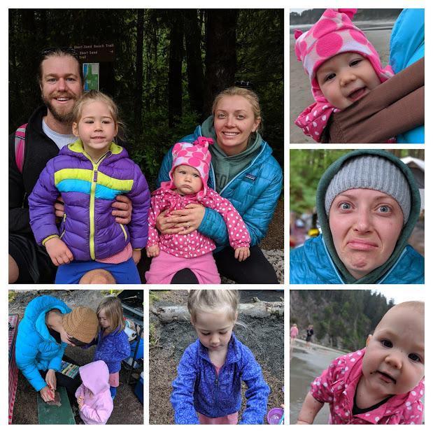 Silly family time at Cannon Beach in Oregon.