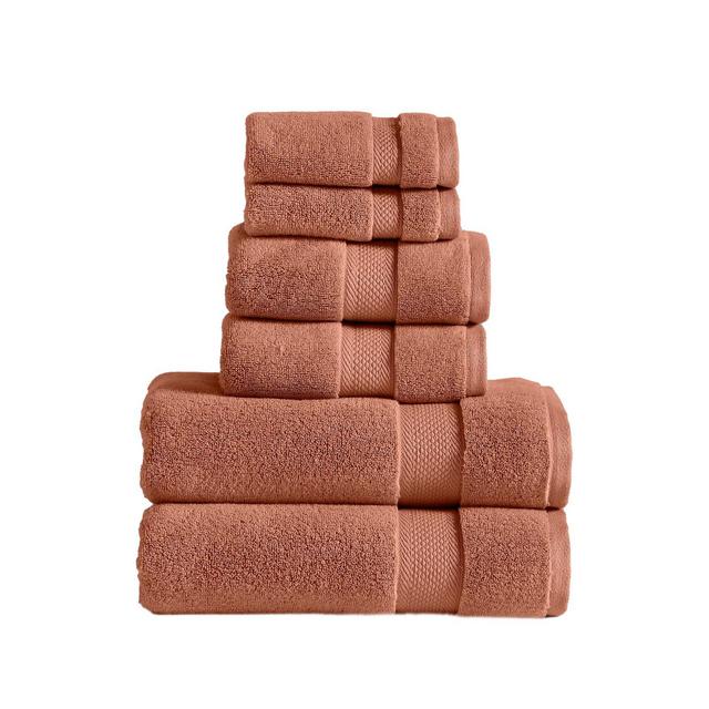 Modern Threads Luxury Quick Dry 6-Piece Cotton Adult Towel Set, Clay