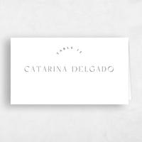 White Wedding Place Card - Okavango