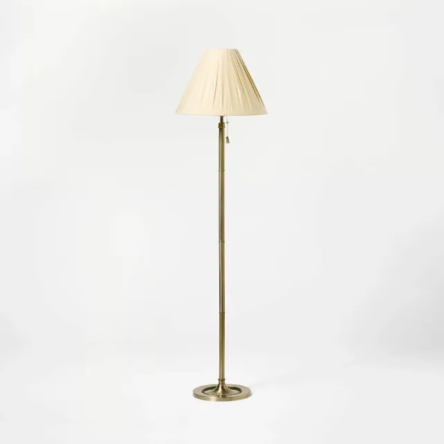 Turned Brass with Stone Detail Floor Lamp - Threshold™ designed with Studio McGee