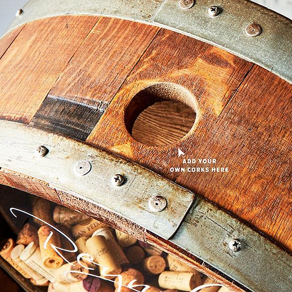 Personalized Reclaimed Wine Barrel Head Cork Collector’s Display (Name and Year)