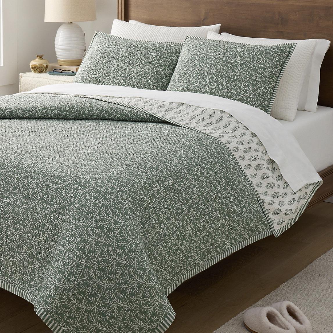 Sage Reversible Voile Quilt - King
