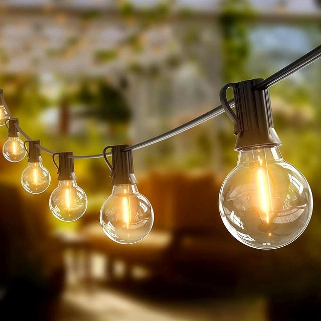 GOODEA.fun 50FT LED Outdoor String Lights, Patio Lights with 27 (2 Spare) Shatterproof G40 Vintage Edison Bulbs, Outside Hanging Lights Waterproof for Garden, Backyard, Porch, Deck et. 2700K