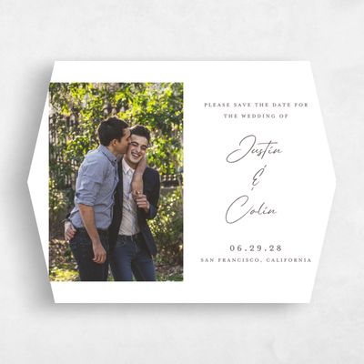 White Diamond Wedding Save the Date - Burke Landscape