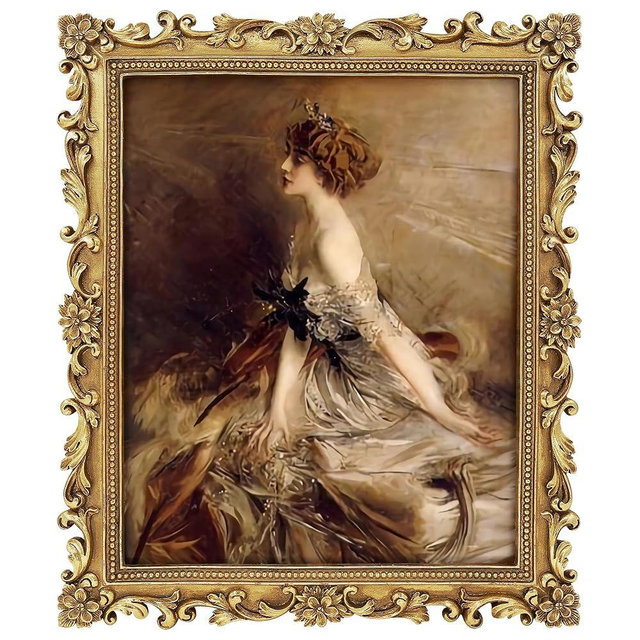 FJXMFRAME Gold 8x10 Picture Frame Vintage Antique Picture Frames Baroque for Wall or Tabletop Display, Ornate Frames 8x10 or Matted to 5x7 Photo (8x10, Gold)
