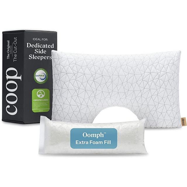 Coop Home Goods Cut-Out Side Sleeper Pillow - Notch Memory Foam Pillow, Cervical Pillow for Side Sleepers, Neck Pillows for Pain Relief Sleeping, Ergonomic Pillow, Bed Pillow for Sleeping (King Size)