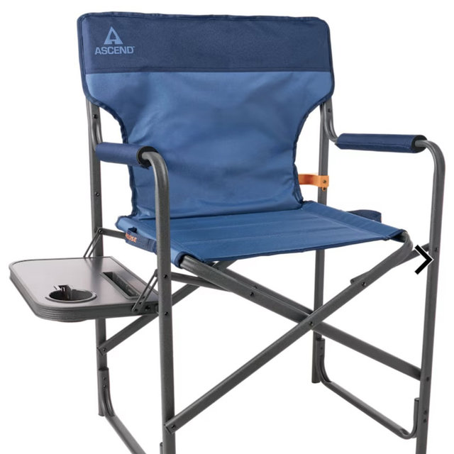 Ascend Pathfinder Directors Chair with Side Table - Bering Sea/Dress Blue