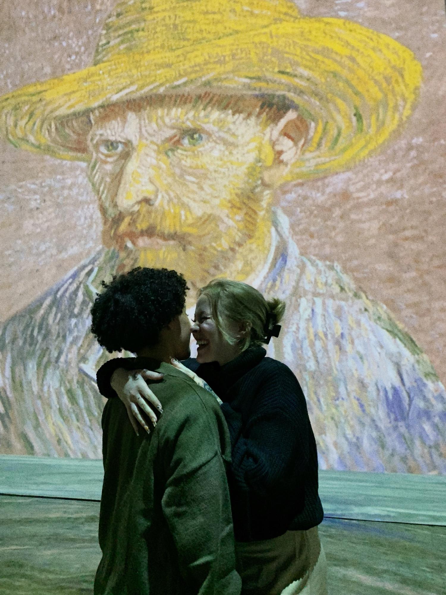 Having fun at the Van Gogh exhibit in downtown Birmingham.